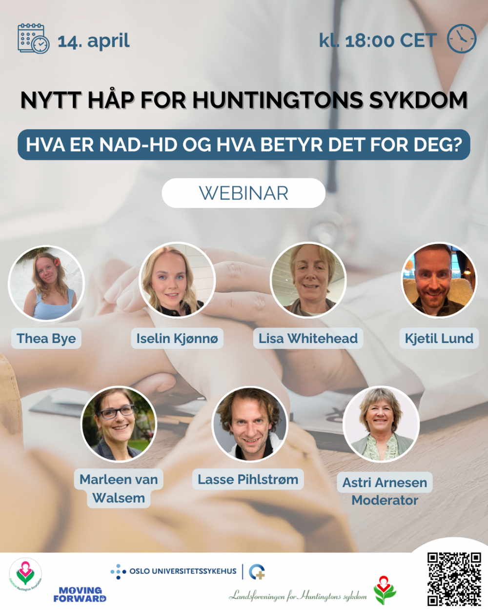 Webinar 14.april kl. 18.00: Nytt håp for Huntingtons sykdom