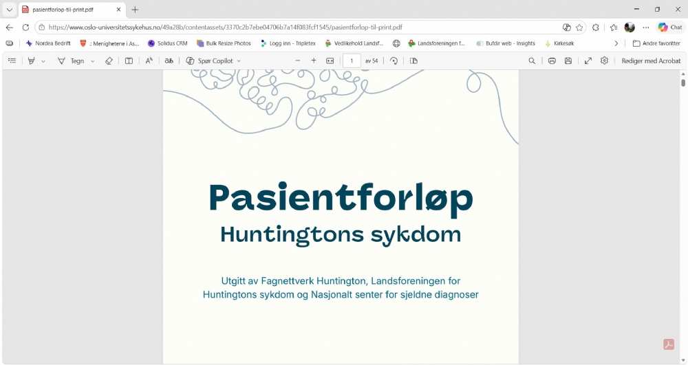 Pasientforløp ved Huntingtons sykdom 2026